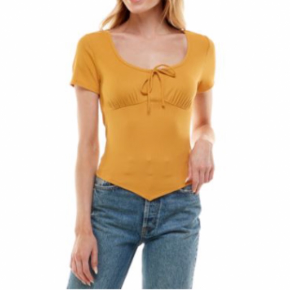 fall autumn top yellow planet gold macys bandana nwt bow small